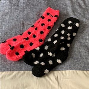 VS PINK fuzzy socks